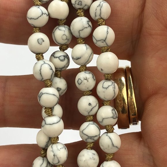 Mala Howlite I Am Patient Necklace Yogi Boho Wellness - Picture 7 of 9